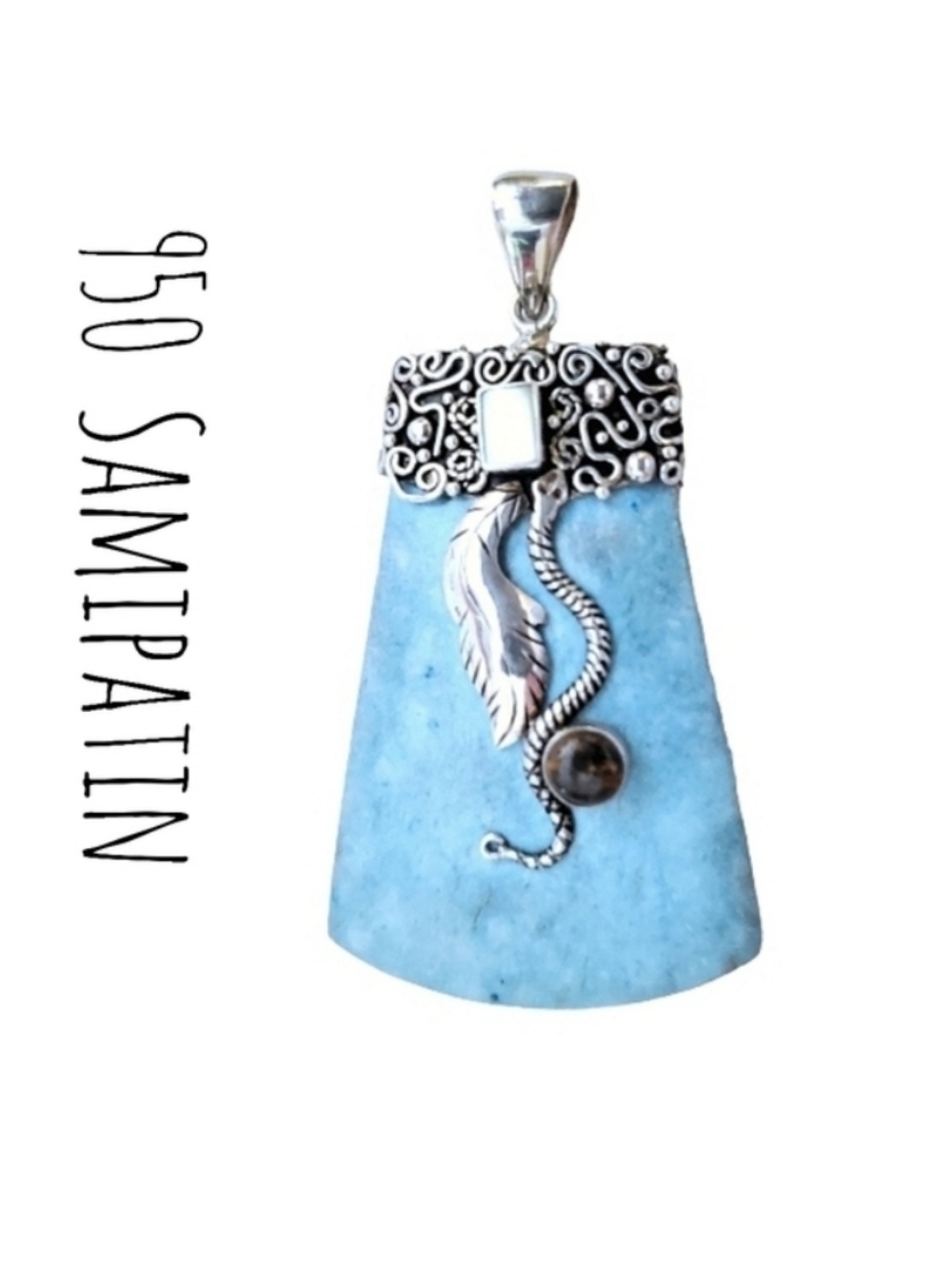 Samipatin Jasper Statement Pendant Southwest Native Style 950 Sterling Silver